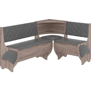 Max-i Rohová jídelní lavice CYBELE Zvolte barvu:: dub truffle, Materiál: koženka - šedá