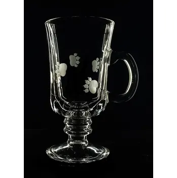 Sklenice sklenice na kávu nebo latte 1ks venezia s rytinou psích tlapek - ručně ryté (broušené), dárková krabička