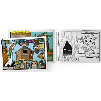 omalovánky Lesní svět Papírová omalovánka - Jak bydlí ptáčkové