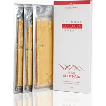 Pleťová maska INVENTIA Živý přírodní kolagen Nano Gold Facial Mask 3&nbsp;kusů