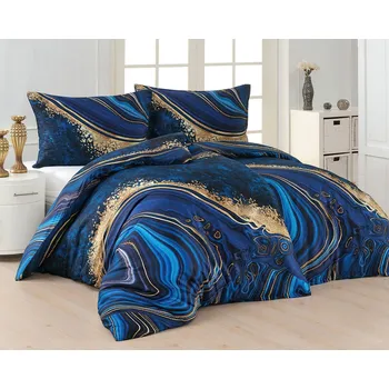 Povlečení Matějovský IRIS, modrý motiv, bavlna hladká, digitál, 140x200cm + 70x90cm