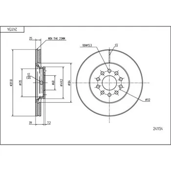Brzdový kotouč Brzdový kotouč HART 241 154