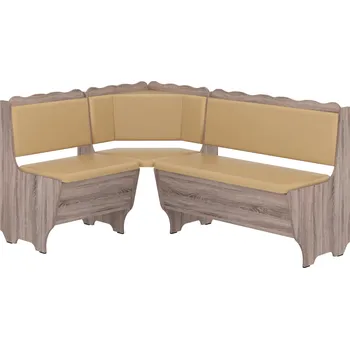 Vomaks unit, s.r.o. Rohová jídelní lavice HAWARD Zvolte barvu:: dub truffle, Materiál: koženka - káva