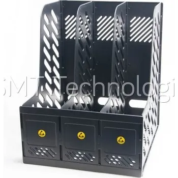 ESD vodivý stojan na katalogy StaticTec, 3 oddíly, černý - 100104001574