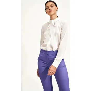 Ecru halenka s mašlí NIFE Barva: Smetanová, Velikost: XL