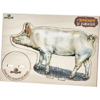 Dřevěná hračka Lesní svět Vylomeniny se zvířátky M prase