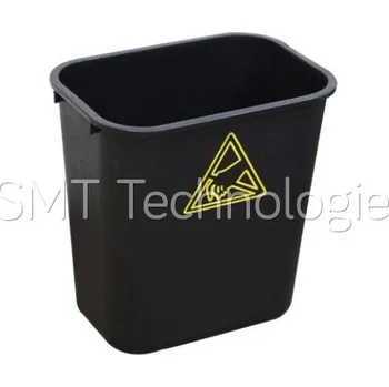 Odpadkový koš ESD odpadkový koš StaticTec, 35l, 370x260x380mm, černý - 100104001732