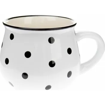 Keramický hrnek Dots 230 ml, bílá + černá