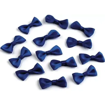 Saténová mašlička 12x25mm Tmavě modrá (Prádlová mašlička tmavě modrá)