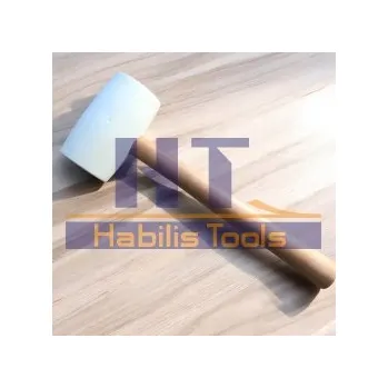 Kladivo Gumová palička bílá s dřevěnou rukojetí 680 g