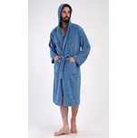 Pánský župan s kapucí Albert - modrošedá - L