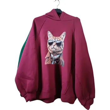 Dámská mikina Dámská mikina -kocour v brýlích, Barva: Zelená