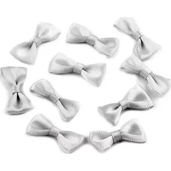 Saténová mašlička 12x25mm Šedá (Prádlová mašlička šedá)