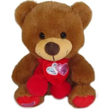 plyšák MEDVÍDEK SE SRDÍČKOVOU ŠÁLOU - 25 CM