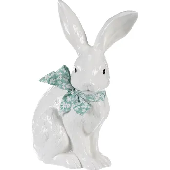 Vánoční ozdoba Autronic Zajíc keramický, barva bílá - KEJ302 WT