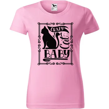 DOBRÝ TRIKO Dámské tričko s potiskem Cat baby Barva: Růžová, Velikost: 3XL