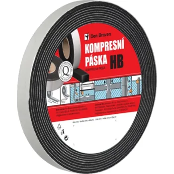 Výstražná páska Den Braven - Kompresní páska HB šíře 15mm Barva: černá, Velikost: 15 x 30mm, Délka: 6 m