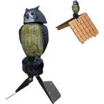 Plašič ptáků Sova - 3D maketa, 40 cm, kotvení na hřeben, rotující hlava 360 °