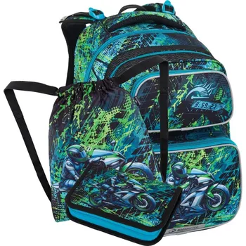 Set školních potřeb Bagmaster DOPI 25 B malý školní set pro prvňáčky – motorka