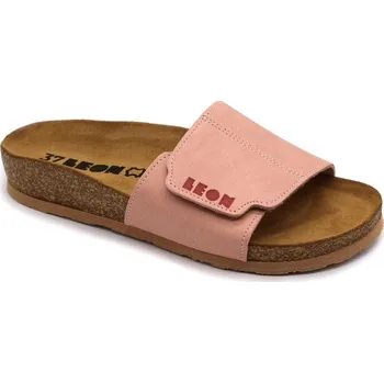 Dámská zdravotní obuv Leon 4022 Dámské korkové pantofle s přezkou přes nárt - Růžová Velikost: 39