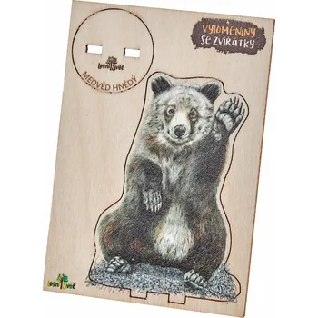 Dřevěná hračka Lesní svět Vylomeniny se zvířátky S medvěd