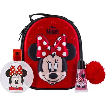 Kosmetická taška Kids World Minnie Set Minnie Zip Case EdT 100 ml + Lip Gloss with Pompom Charm