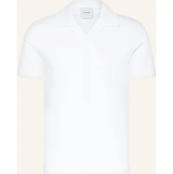 Pánská košile Calvin Klein Pánská Žerzejová Polokošile Slim Fit, bílá, L