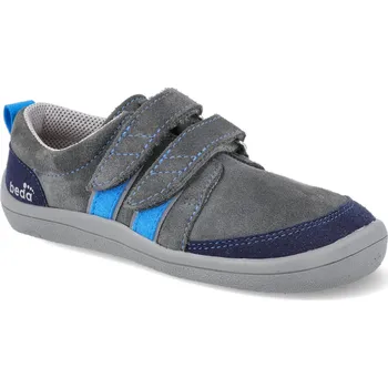 Barefoot dětské tenisky Beda - Danny s proužky šedé Velikost: 37
