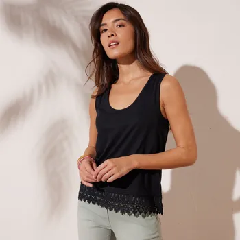 Dámská tunika Blancheporte Tunika s potiskem na spodním lemu černá 52