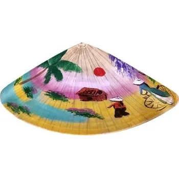 Karnevalový doplněk Funny Fashion Čínský klobouk barevný