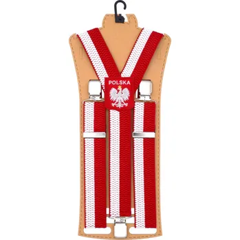 Pánské šle Bílá-Červená s Polským znakem - TOPGAL, bílá a červená Univerzální i170_SZEL-6-40-GODŁO