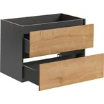 Závěsná skříňka pod umyvadlo Monako 821 2S 80 cm šedá/dub hamilton