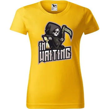 Dámské tričko DOBRÝ TRIKO Dámské tričko s potiskem Im waiting Barva: Žlutá, Velikost: L