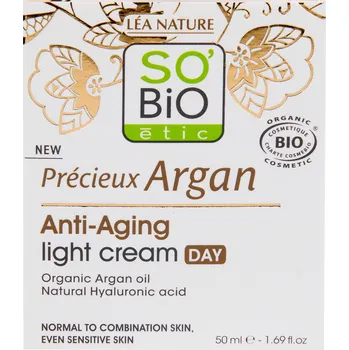 Pleťový krém Krém denní lehký pro normální až smíšenou pleť 50 ml BIO Anti-age Precieux Argan SO’BiO étic