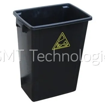 Odpadkový koš ESD odpadkový koš StaticTec, 60l, 460x310x600mm, černý - 100104001733