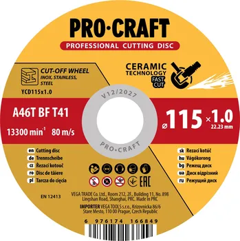 Řezný kotouč Keramický řezný kotouč Procraft YCD75x1.6 100ks | YCD75x1.6