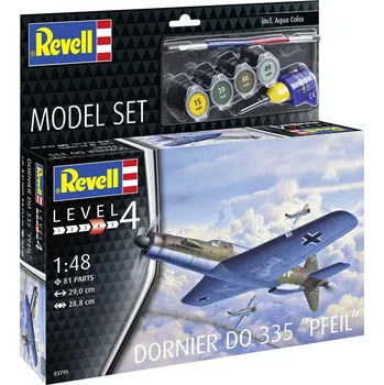 Plastikový model Revell ModelSet letadlo 63795 - Do335 Pfeil (1:48) - expresní doprava