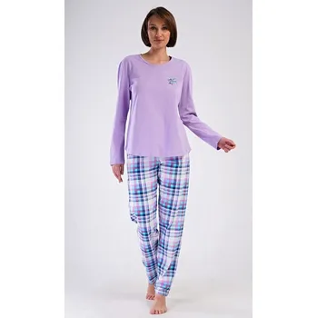 Dámské pyžamo Dámské pyžamo dlouhé Happiness - fialová - S