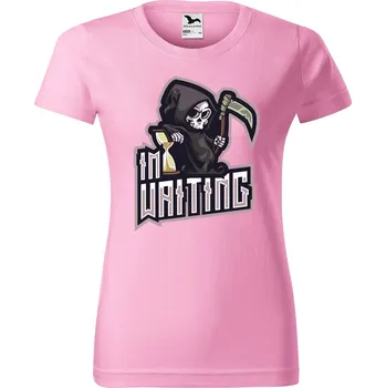 DOBRÝ TRIKO Dámské tričko s potiskem Im waiting Barva: Růžová, Velikost: XS