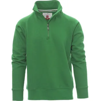 Pánská mikina Payperwear Pánská mikina Miami+ s krátkým zipem a elastickým žebrováním Barva: zelená jarní, Velikost: 4XL