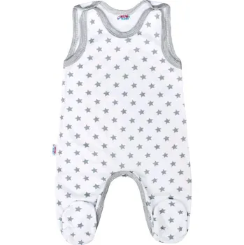 Dupačky NEW BABY Kojenecké dupačky New Baby Classic II šedé s hvězdičkami Vel. 80
