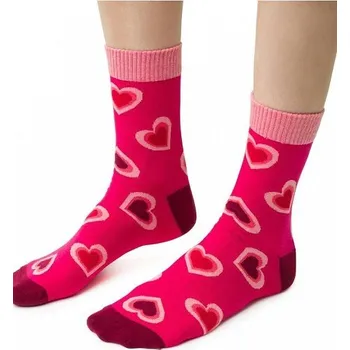 Dámské ponožky Steven ponožky valentýn 136 - vzor 124 - červená, 35-37