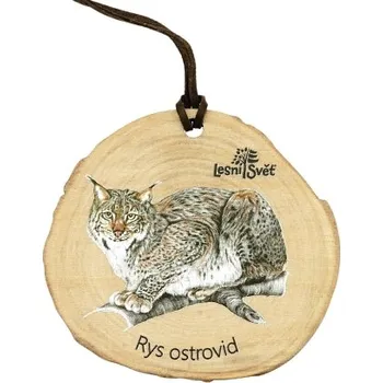 Lesní svět Dřevěná medaile letokruh - Rys