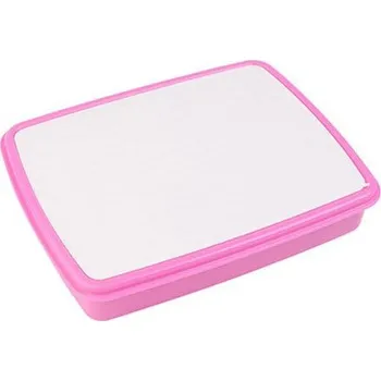 Svačinový box Plastový box s přihrádkami 23 x 18 x 4 cm - růžová sublimace termotransfer