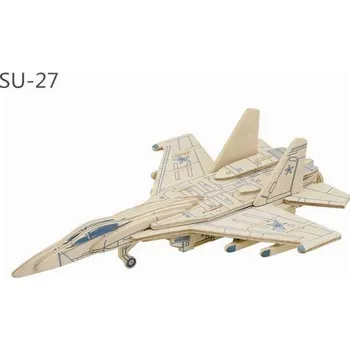 3D puzzle RoboTime Dřevěná skládačka ruská stíhačka SU-27