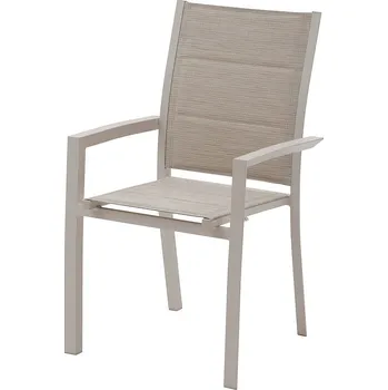 DEOKORK Hliníkové křeslo s textílií VERMONT (cappuccino)