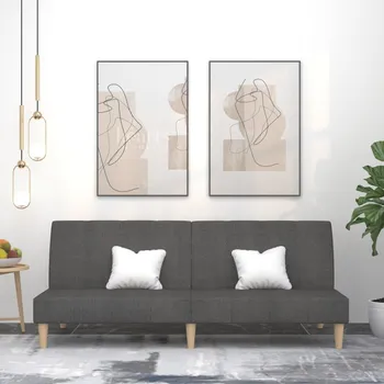 Pohovka zahrada-XL 2místná rozkládací pohovka tmavě šedá textil 375866