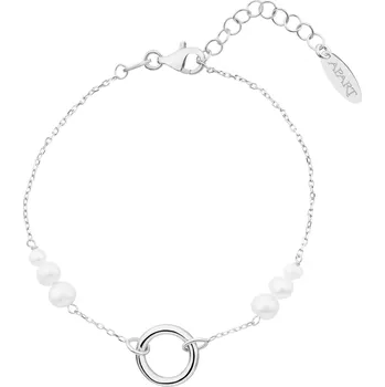 Náramek Stříbrný náramek s perlami - kroužek - AP540-0652