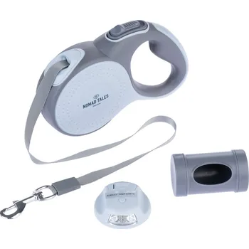 Vodítko pro psa Nomad Tales Calma navíjecí vodítko 8m set se svítilnou a zásobníkem na sáčky na psí exkrementy pro psy