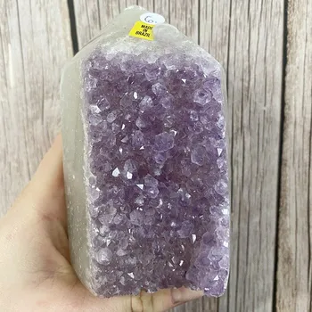 Ametyst s achátem špice - obelisk KO6 cca 7,1 x 10,7 cm, 759 g